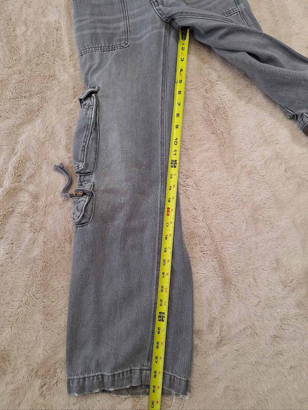 Aeropostale Mid-Rise Wide Leg Cargo Jeans Gray Denim XS - Picture 5 of 9